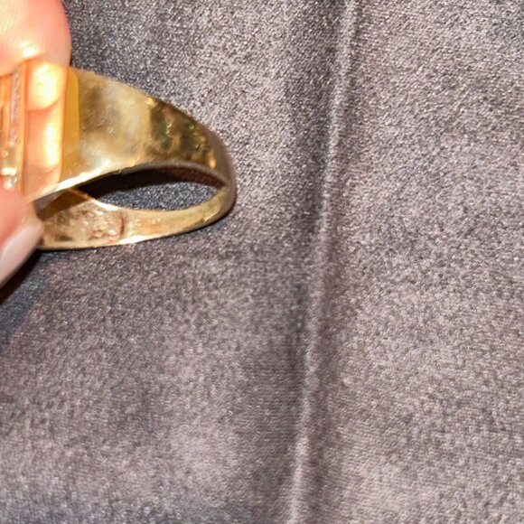 14K Yellow Gold Crucifix Ring with Diamond Accents, Size 13/13.5 - Picture 4 of 16